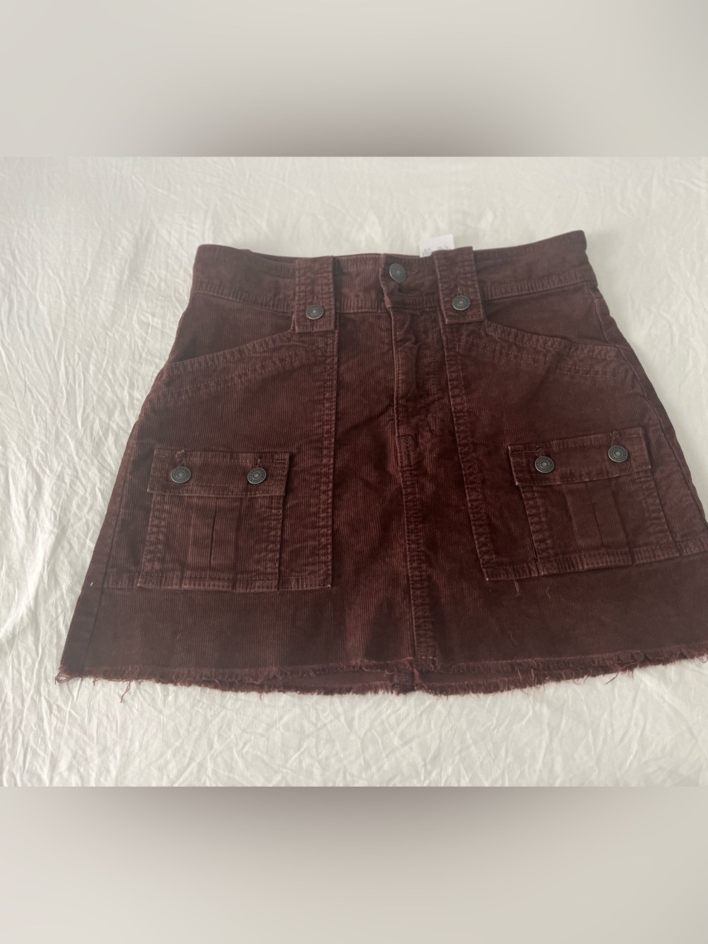 American Eagle Outfitters Corduroy Mini Skirt in Dark Brown Y2K